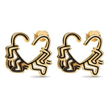 Pendientes De Oro 925 Con Forma De Corazón Caminante Para Bo