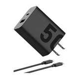 Cargador 50w Para Motorola Cubo + Cable Tipo C Carga Rápida
