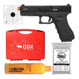 Pistola Airsoft Gbb Qgk R17 Black + Bbs + Gas + Oleo + Alvos