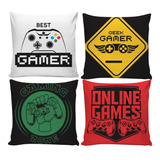 Capas De Almofadas Para Quarto De Blogueiros Gamer Kit 4 Uni