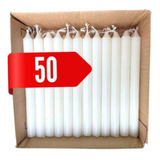 50 Velas Palito Branca Atacado 13,5 Cm De Qualidade