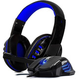 Kit Headset Fone Gamer Para Computador E Mouse Gamer Led X7