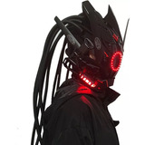 Casco Cyberpunk Con Máscara Punk Led De Trenzas Para Estilo