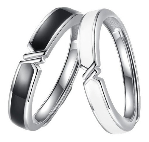 2 Anillos Promesa Pareja Minimalista De Plata L925 Amor