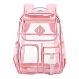 Mochila Escolar Grande Transparente Tela De Pvc Impermeable