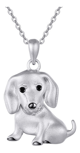 Sheaisrs Collar De Plata De Ley 925 Para Perro Salchicha Par