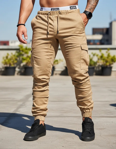 Pantalón Bolsas Cargo Jogger Moda Casual Gabardina 2905 Gyk | MercadoLibre