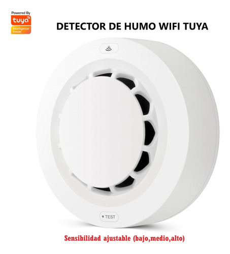 Detector De Humo Wifi Inalámbrico Tuya Smart Life 433mhz