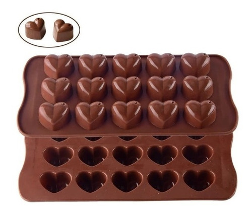 Molde Silicona Chocolate Corazones