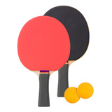 Paletas De Ping Pong X2 Cat 300 Con 2 Pelotas Niños Adulto
