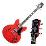 Guitarra Strinberg Shs300 Red Semi Acústica Hh Passivo