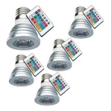 Lampada Led Colorida Rgb Croica 5w Cromoterapia 5 Peças