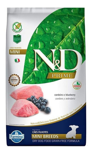 Ração N&d Prime Mini Filhote Cordeiro E Blueberry 2,5 Kg