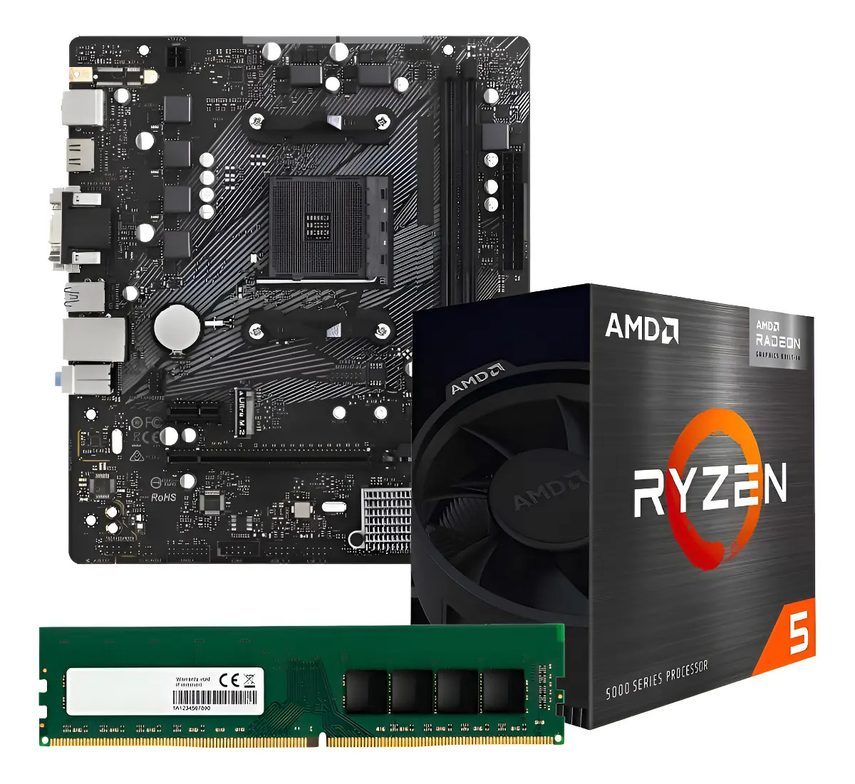 Combo Actualizacion Amd Ryzen 5 5600g + B450m Am4 + 8gb Ddr4