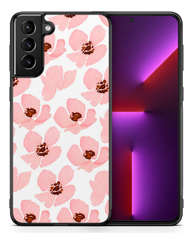 Funda Para Galaxy Samsung Flores Flor Acuarela Rosa Damas 