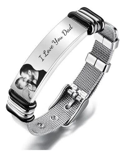 Pulsera Personalizada Con Foto Familiar Para Día Del Padre