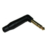 Ficha Plug Stereo Amphenol 90° Acps-rb Cable Negro