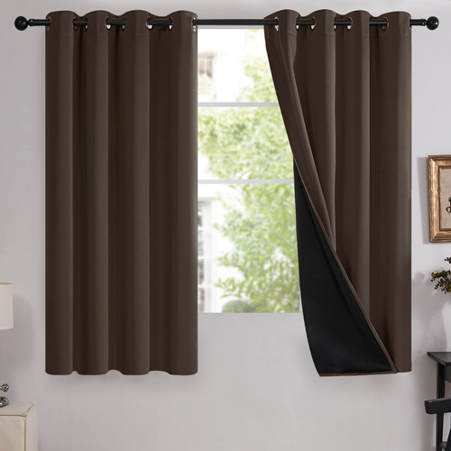 Deconovo Cortinas Blackout 100 % Con Forro Totalmente Negro