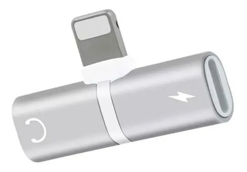 Adaptador Lightning Carga + 3.5mm Jack Fujitel Gris