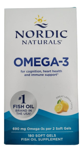 Nordic Naturals Ultimate Omega Lemon 1280 Mg 180 Softgels