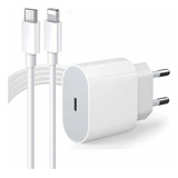 Cabo + Fonte Compatível iPhone 20w Se X Xr 11 12 13pro Usb-c Cor Branco