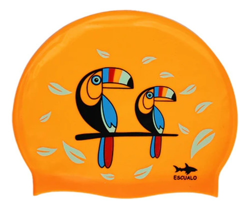 Gorra Natacion Escualo Adulto Modelo Tucanes Color Naranja Diseño De La Tela Estampado Talla Unitalla
