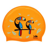 Gorra Natacion Escualo Adulto Modelo Tucanes Color Naranja Diseño De La Tela Estampado Talla Unitalla