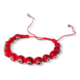 1 Pulsera Roja / Ojo Turco Ajustable Tejida / Parejas 