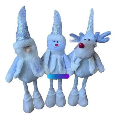 Pack 3 Muñecos Navideños Patas Largas Pascuero 45 Cm