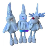 Pack 3 Muñecos Navideños Patas Largas Pascuero 45 Cm