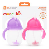 2 Vasos Asas Entrenamiento Antiderrame Popote Niñ@ Munchkin®