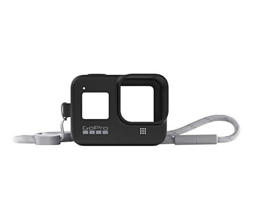 Capa Silicone Gopro Com Cordão Ajustável Sleeve Hero8 Black