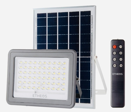 Reflector Led Con Panel Solar 30w Exterior A Control Remoto 