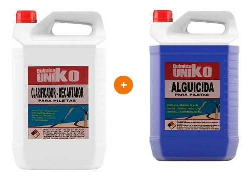 Combo Mantenimiento Clarificante + Alguicida X 5 Lt Uniko