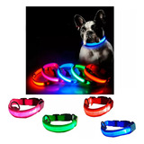 Collar Para Perros Gatos Ajustable Con Luz Led 3 Modos Luz