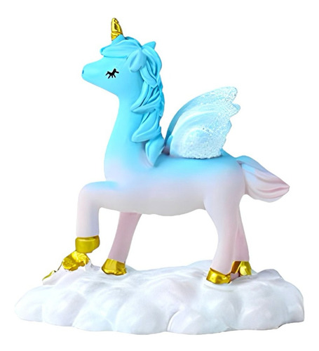 1 Figura De Resina En Forma De Unicornio Azul Para Pastel