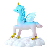 1 Figura De Resina En Forma De Unicornio Azul Para Pastel