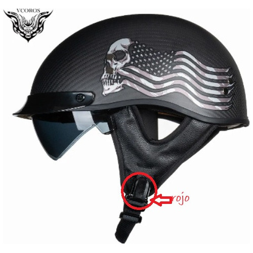 Casco De Motocicleta Con Protección Solar De Fibra De Carbon