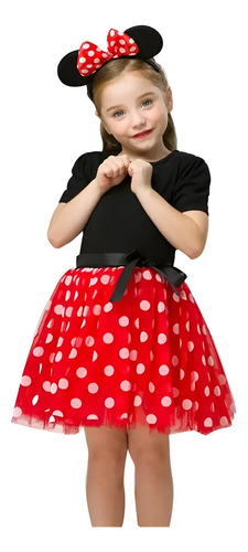 Disfraz Vestido Traje Minnie Mimi Mouse, Niña, Fiesta Disfraces