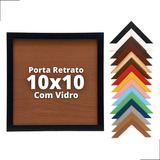 Porta Retrato 10x10 C/ Vidro Ótima Qualidade Mesa E Parede. Cor Branco