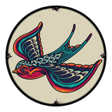 #525 - Cuadro Decorativo Vintage / No Chapa Tattoo Pájaro 