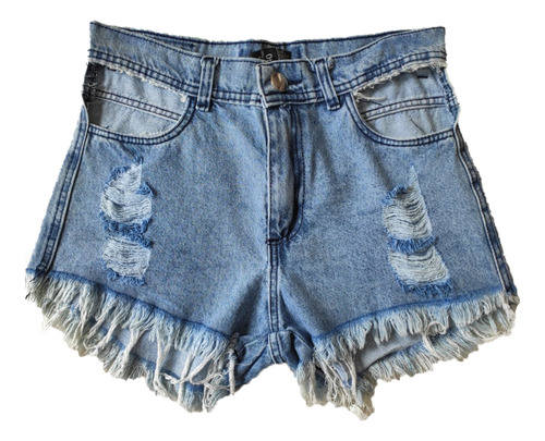 Short Jean Mum De Mujer Flecos Y Rotura Las Locas R Jn1