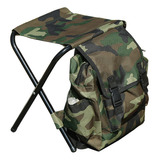 Silla Plegable. Mochila Taburete Camping Pesca 32x28x3