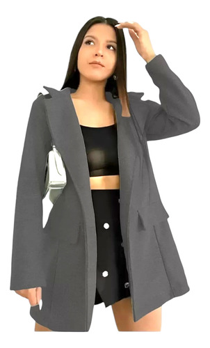 Tapado Abrigo Invierno Mujer Saco Blazer Moda Campera Paño