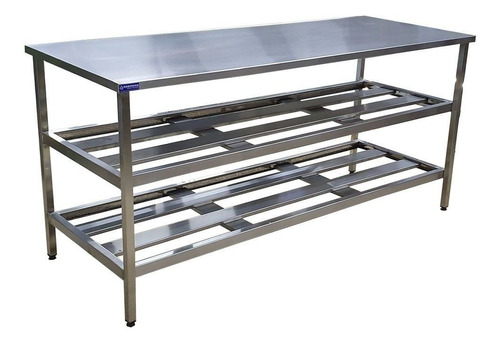 Mesa Em Inox 190x70x90 Bacada Inox