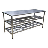 Mesa Em Inox 190x70x90 Bacada Inox