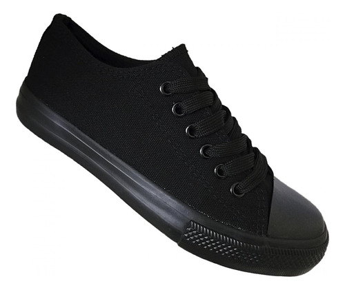 Zapatilla Infantil De Lona Urbana Casual - Negro - 7196