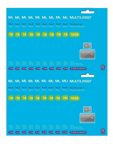 Kit 10 Cartão De Memória Sd Classe 10 16gb Atacado Original