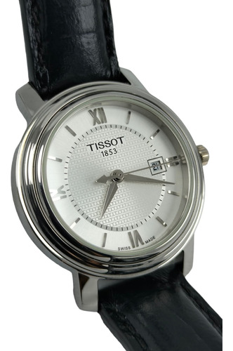 Reloj Tissot Bridgeport Acero Plateado 29mm Cuero Negromujer