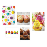Kit 5 Quadros Decorativos Cupcake Doceria Cozinha 117ktpl